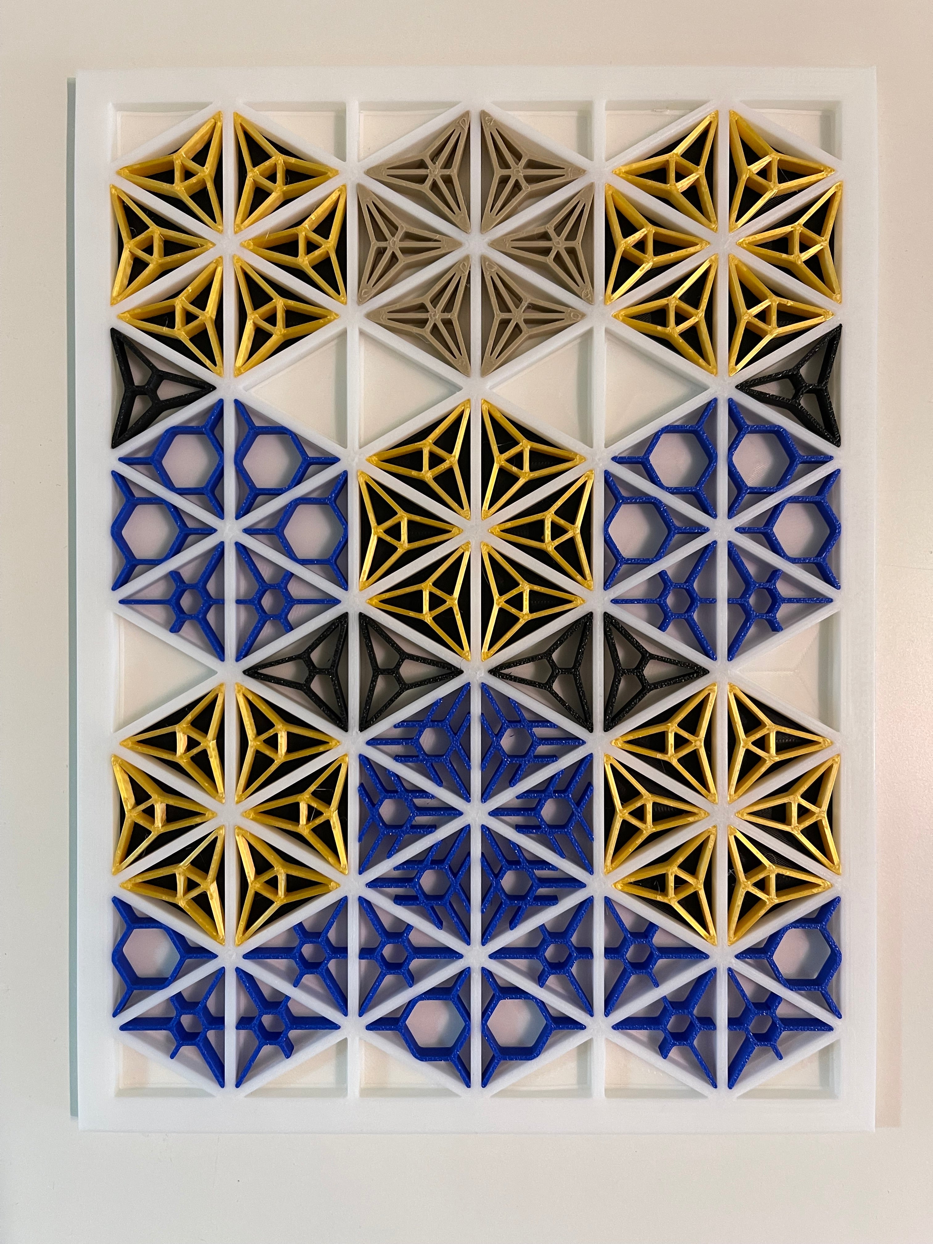 Tableau décoratif Kumiko 18x24 cm – Motif japonais en impression 3D