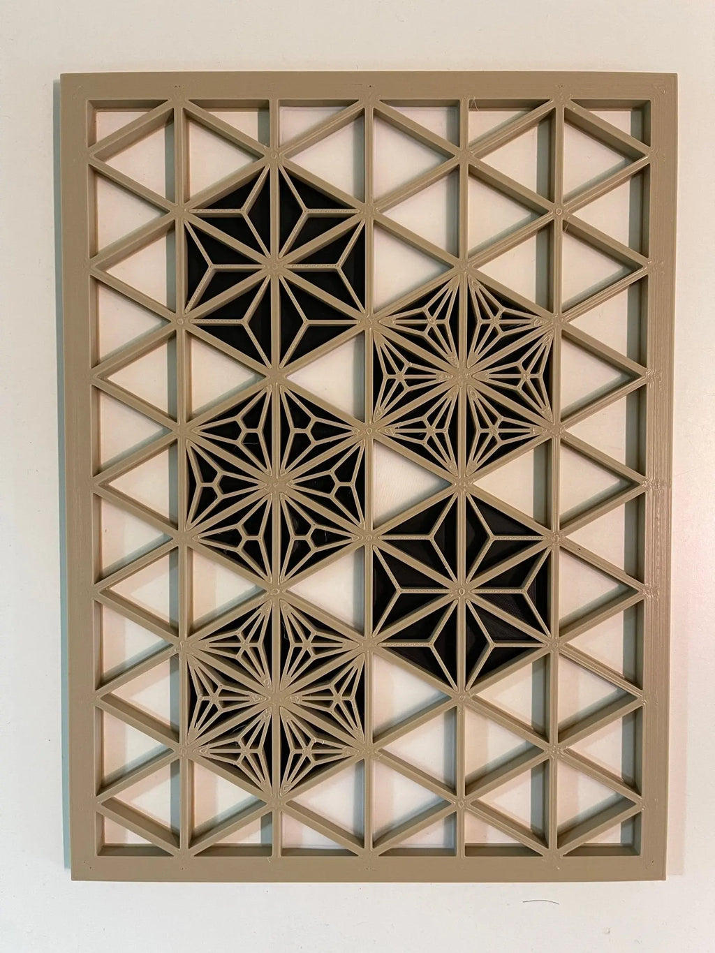 Tableau décoratif Kumiko 18x24 cm – Motif japonais en impression 3D - Perfect3Design